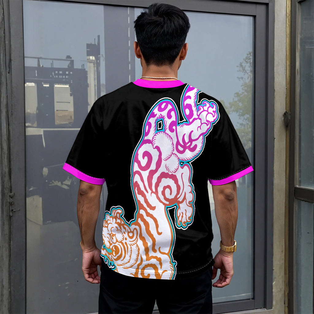 PSYK Tiger Black Streetwear Drop Shirt