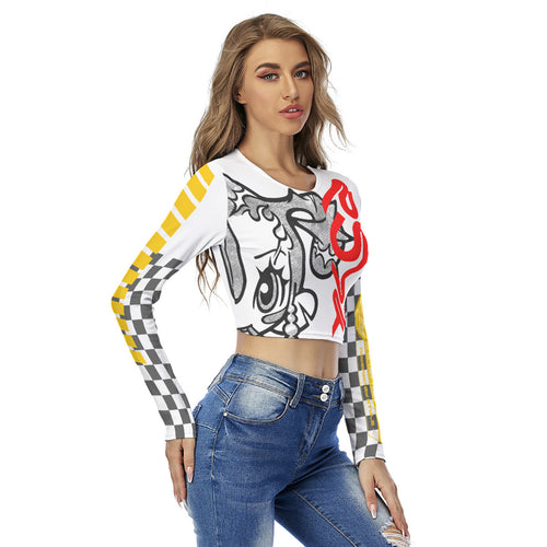 Manga Girl Streetwear Long Sleeve Crop Top