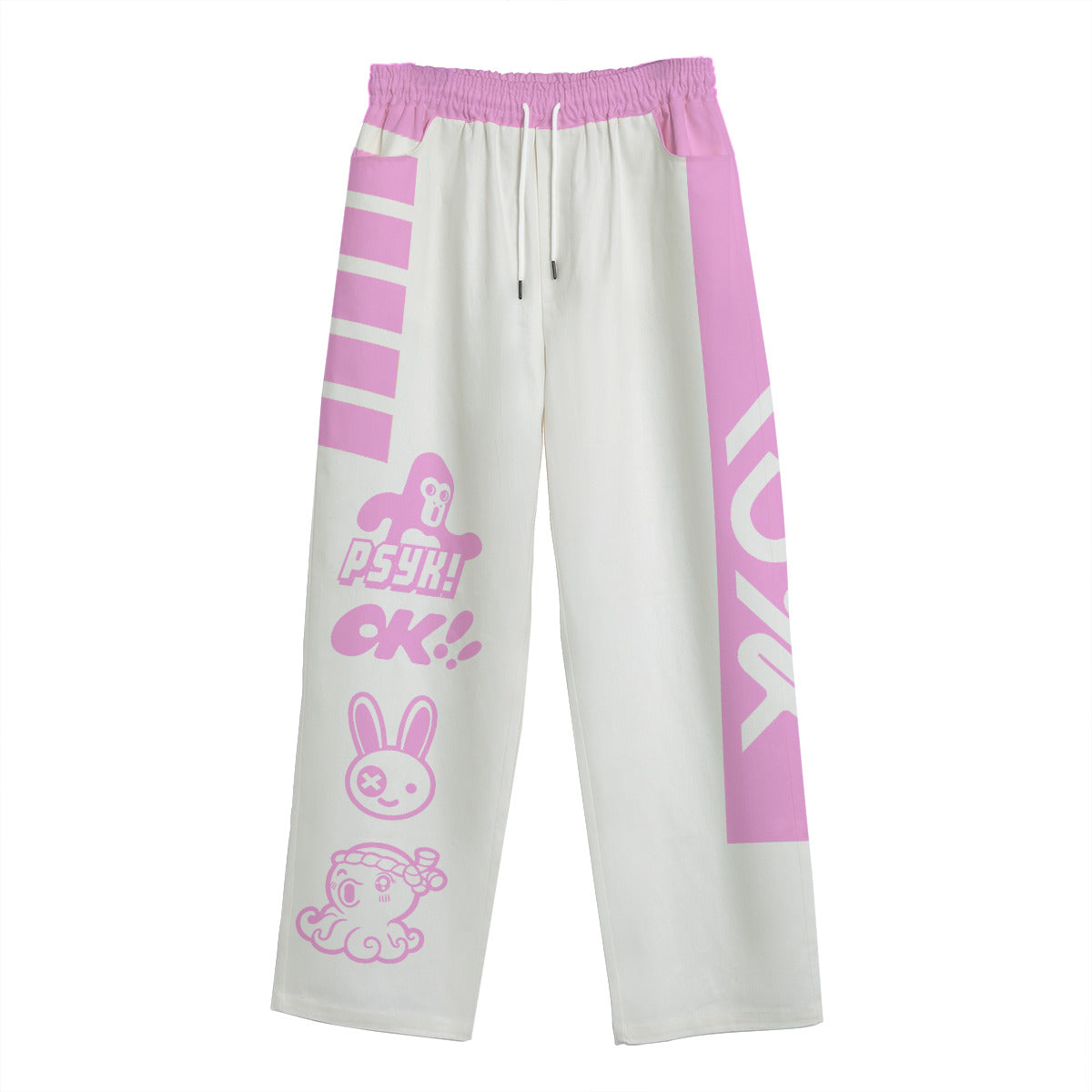 Catboarding White Casual Pants