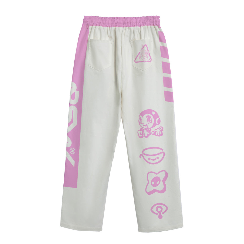 Catboarding White Casual Pants