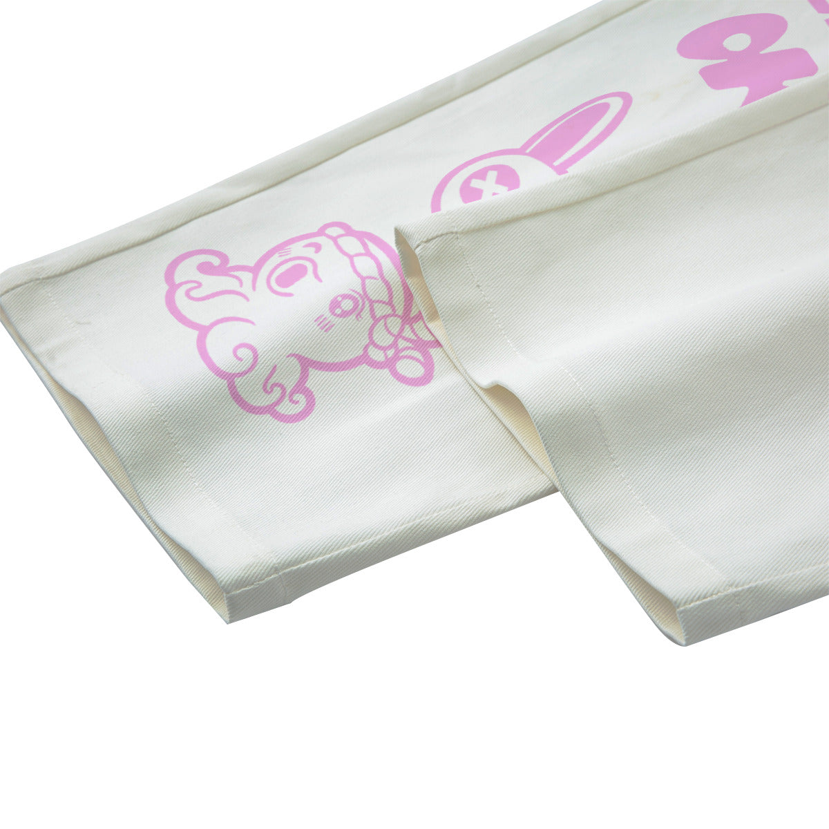 Catboarding White Casual Pants