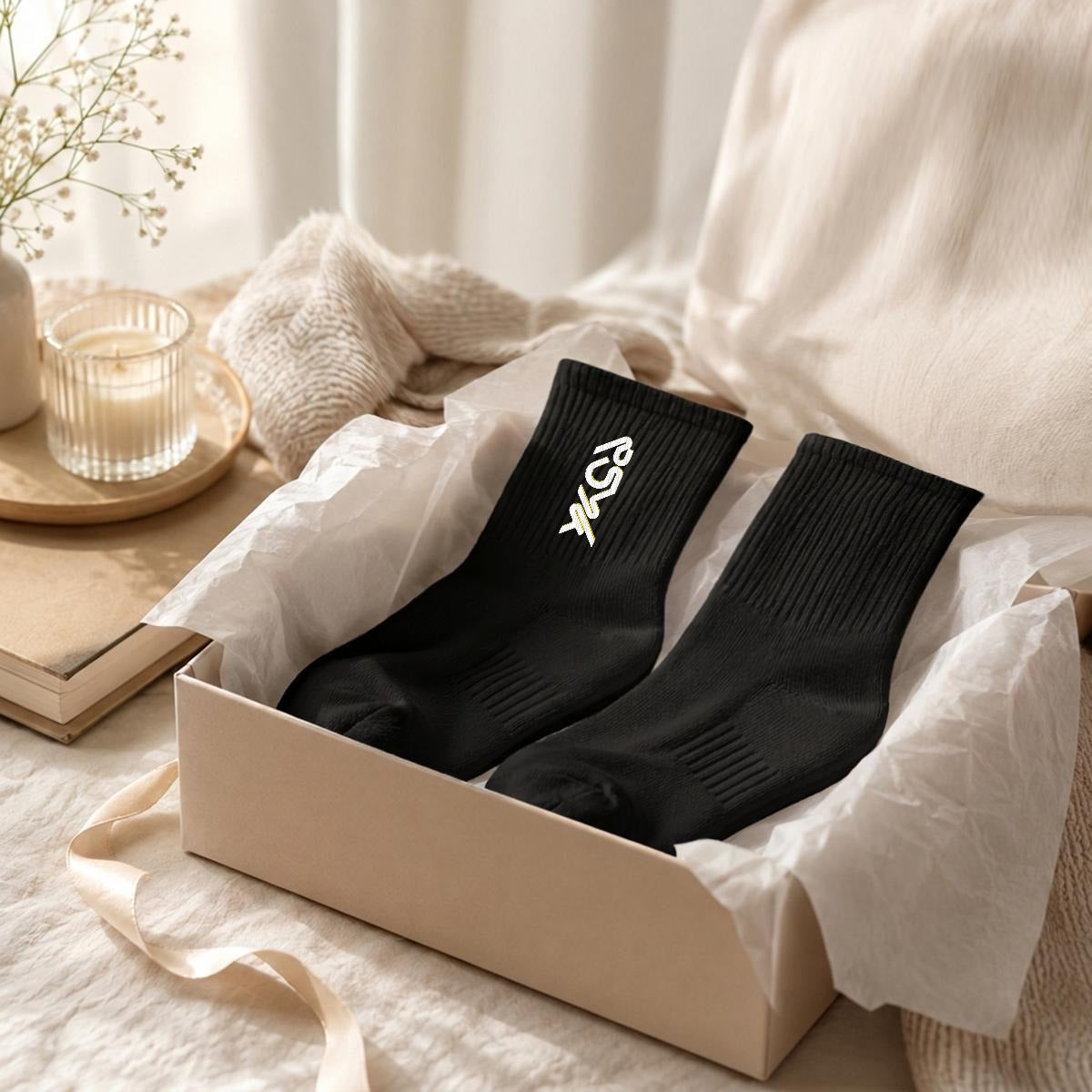 PSYK Embroidered Mid-Calf Socks