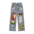 PSYK World Vintage Wash Distressed Denim Jeans