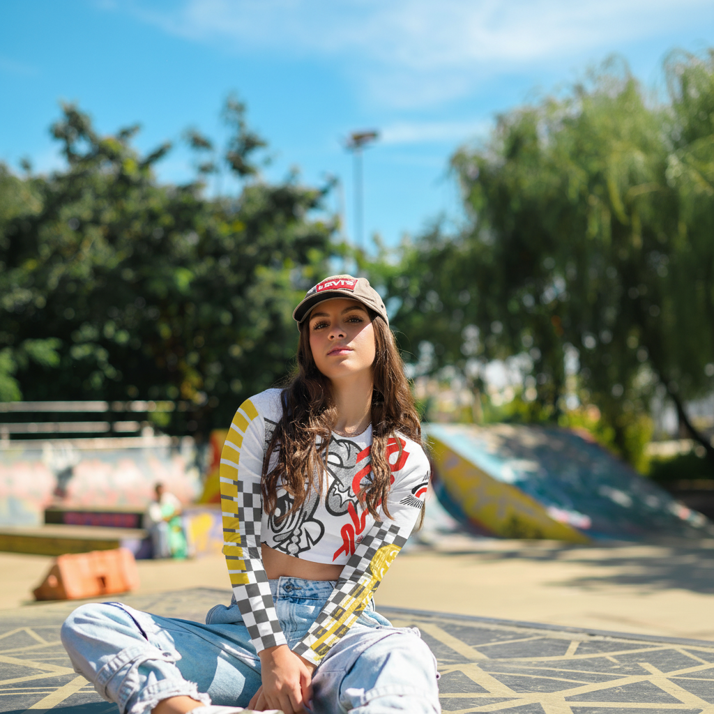 Manga Girl Streetwear Long Sleeve Crop Top